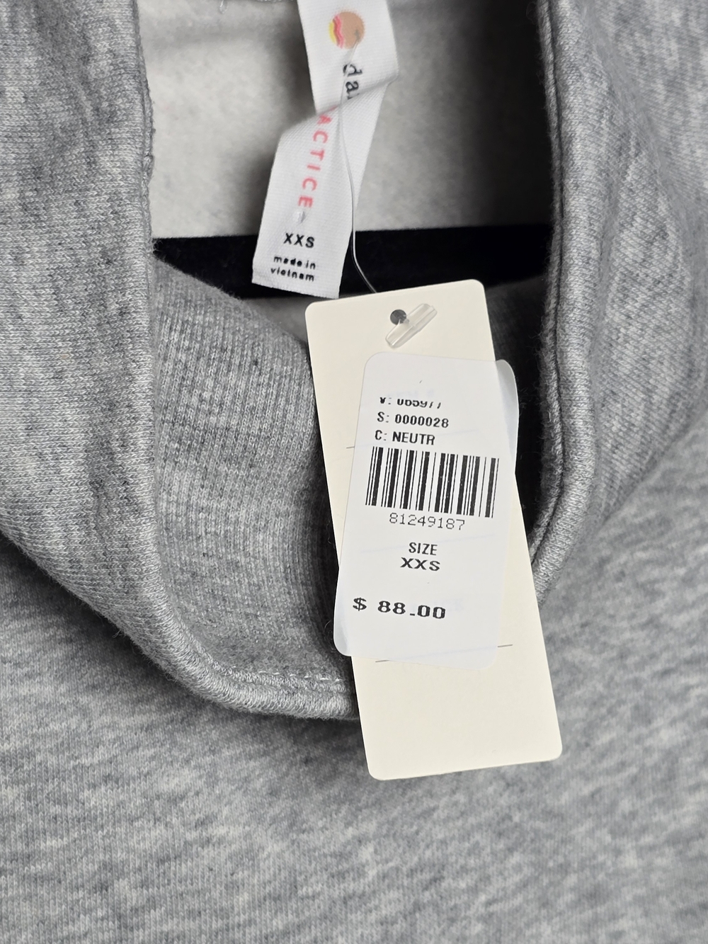 NWT Anthropologie Daily Practice Gray Cowl Neck Drawstring Hem Sweater Sharkbite - Picture 5 of 8